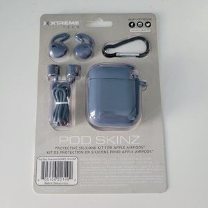 Pod Skinz Blue Case for Apple Airpods Silicone Kit